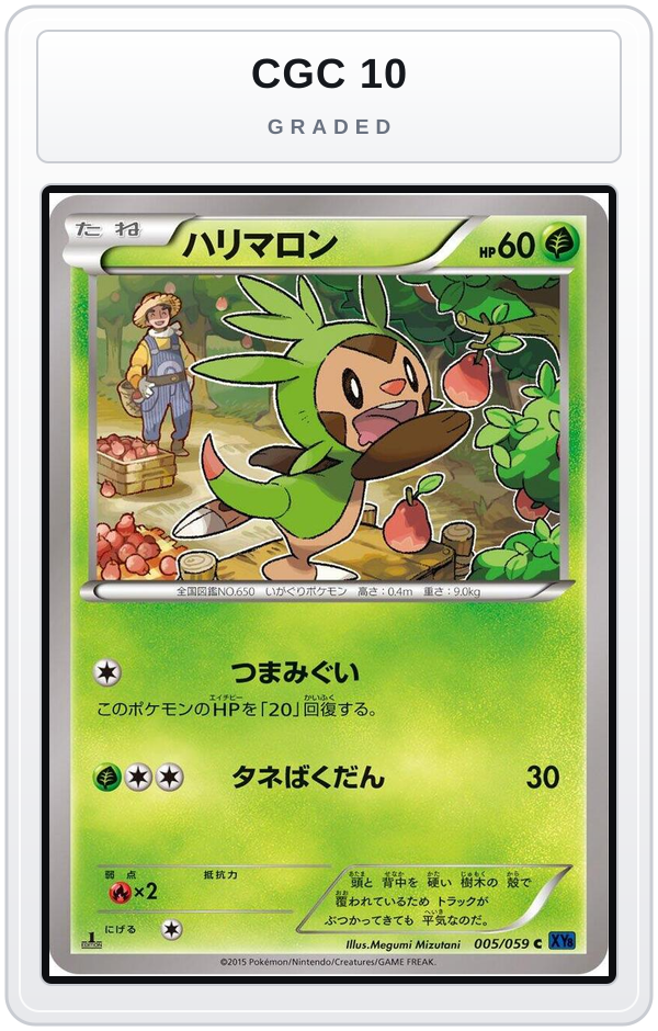 Graded - Chespin — CGC 10 graded overlay