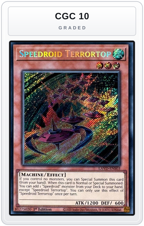 Graded - Speedroid Terrortop (Secret Rare) — CGC 10 graded overlay