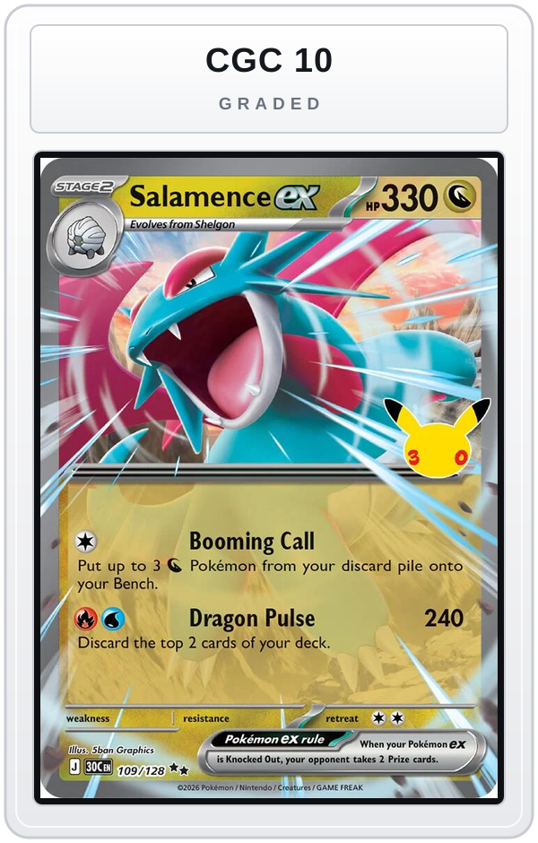 Graded - Salamence ex - 109/128 — CGC 10 graded overlay