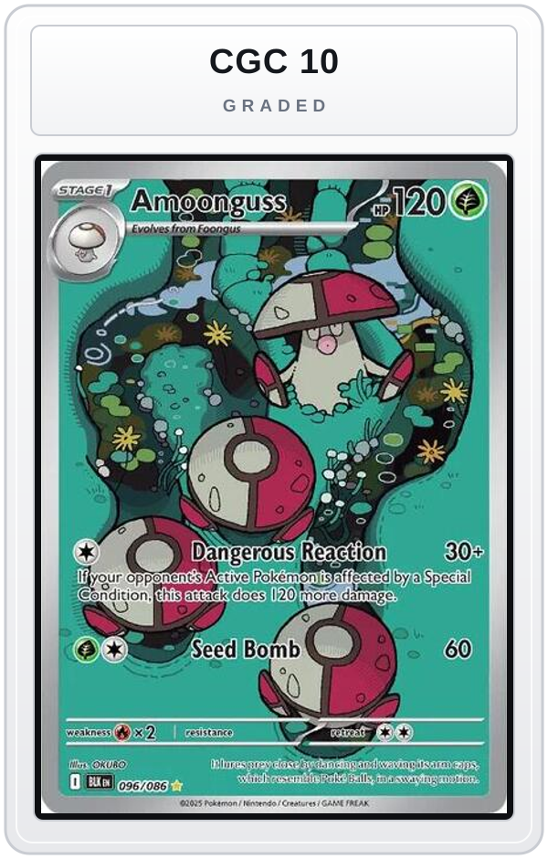 Graded - Amoonguss - 096/086 — CGC 10 graded overlay