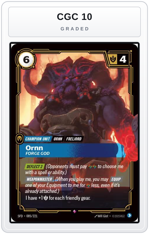 Graded - Ornn - Forge God — CGC 10 graded overlay