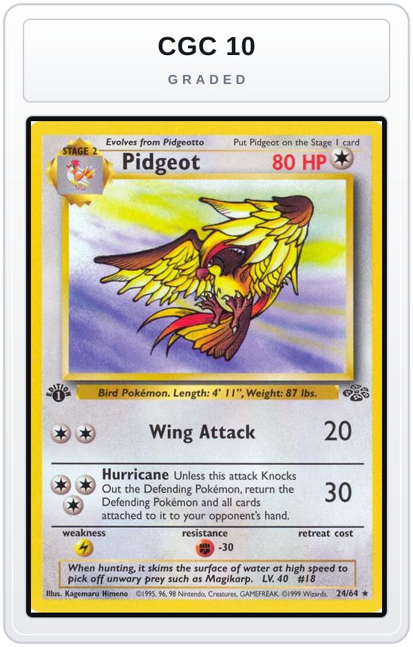 Graded - Pidgeot (24) — CGC 10 graded overlay