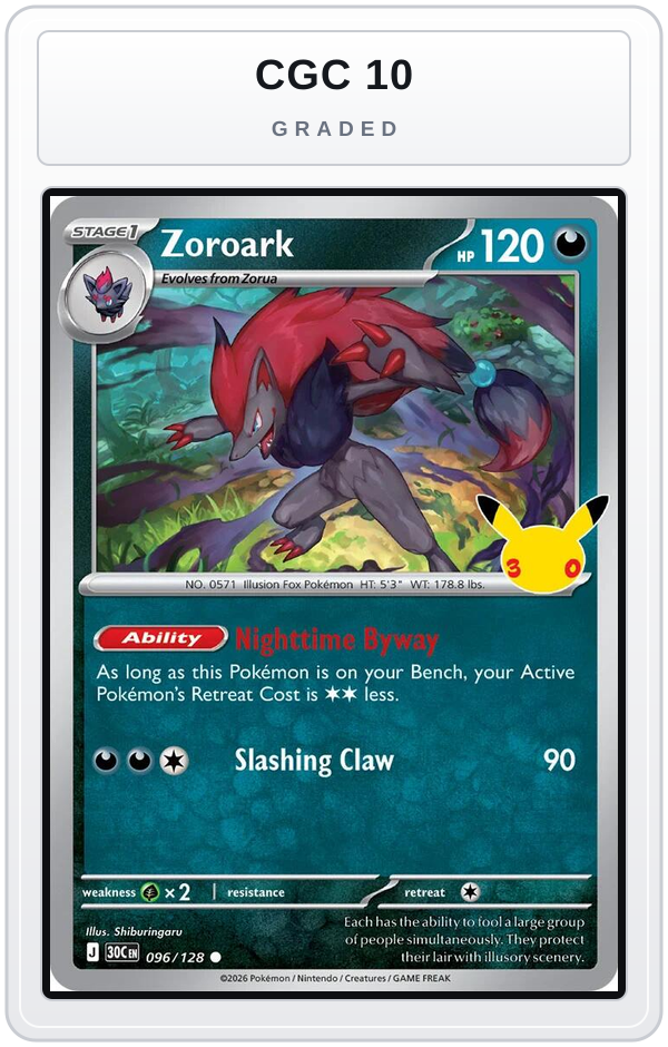 Graded - Zoroark — CGC 10 graded overlay