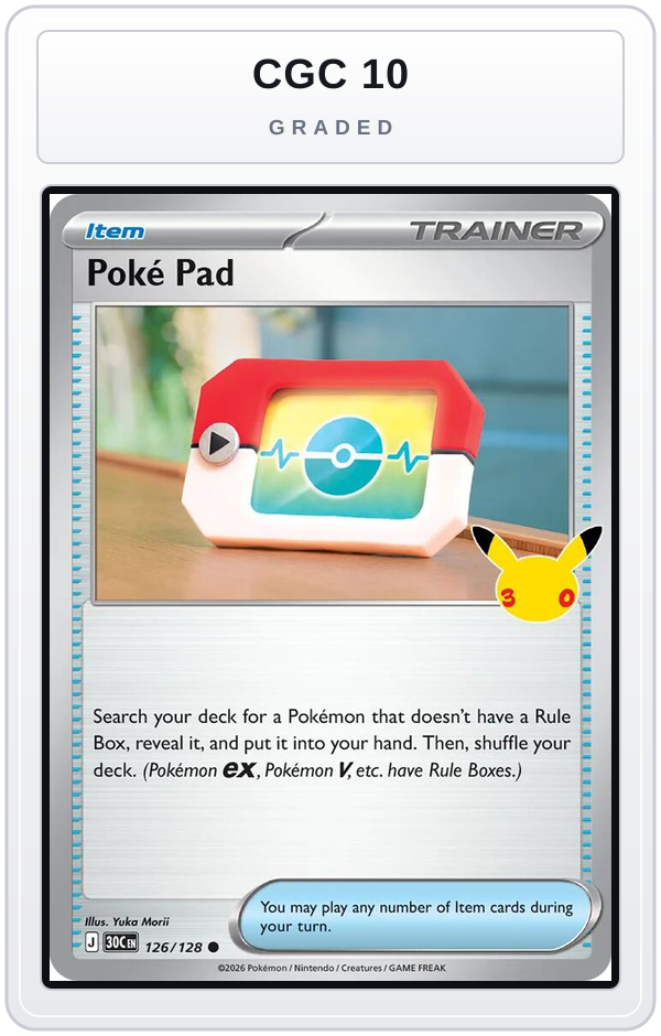 Graded - Poke Pad — CGC 10 graded overlay