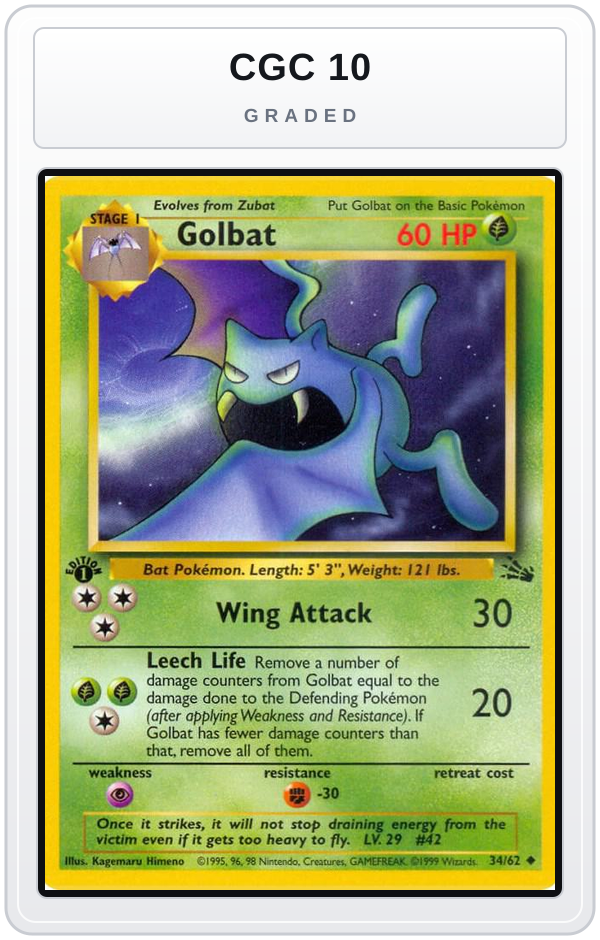 Graded - Golbat — CGC 10 graded overlay
