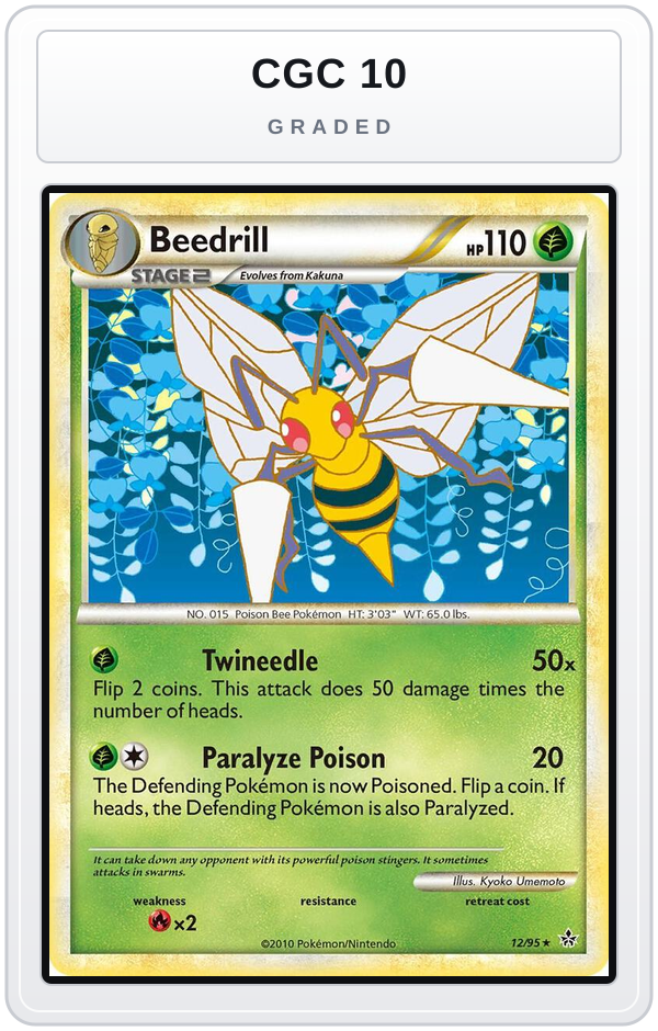 Graded - Beedrill — CGC 10 graded overlay