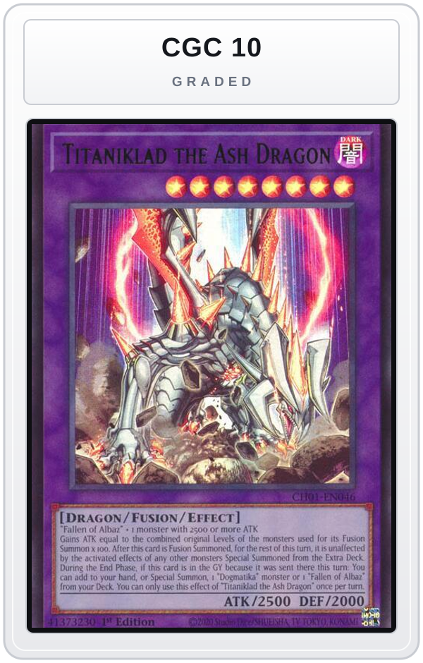 Graded - Titaniklad the Ash Dragon — CGC 10 graded overlay