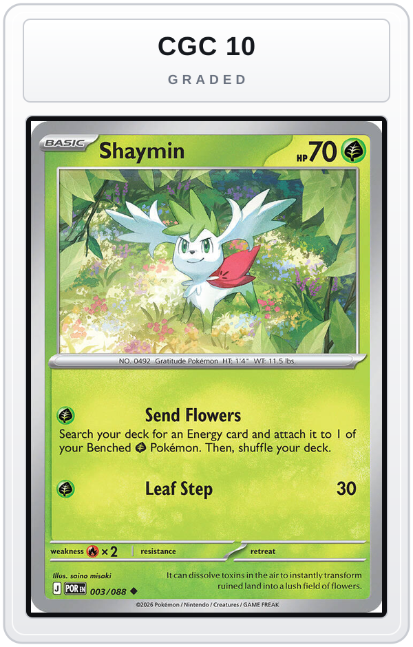 Graded - Shaymin — CGC 10 graded overlay