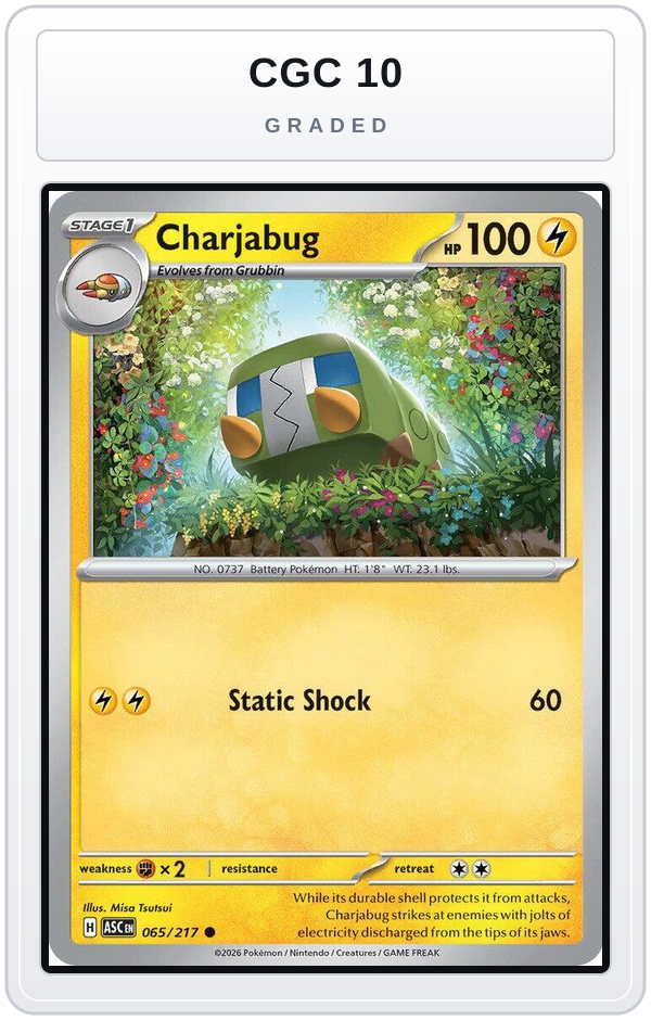 Graded - Charjabug — CGC 10 graded overlay