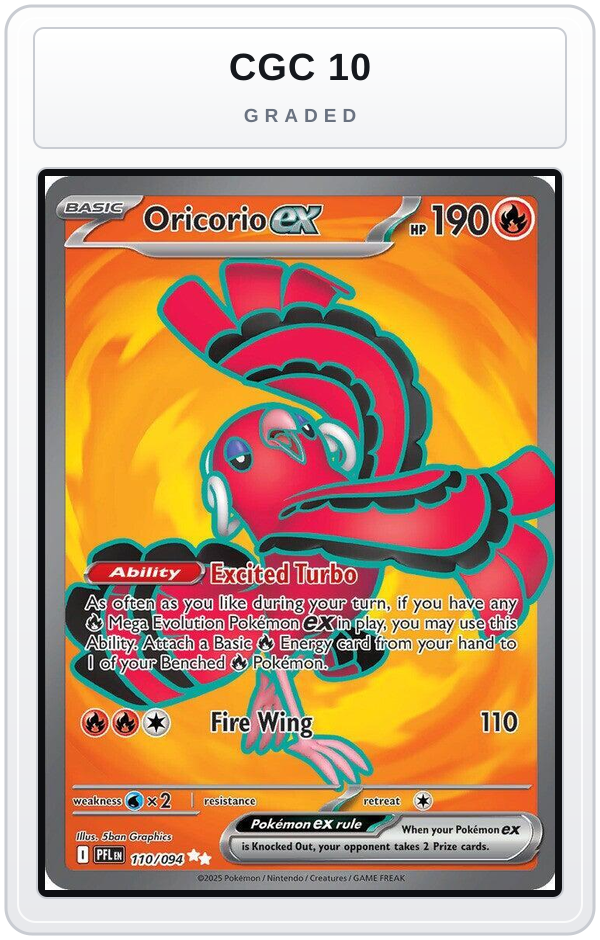 Graded - Oricorio ex - 110/094 — CGC 10 graded overlay
