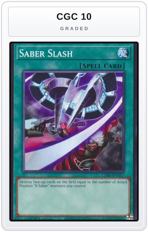 Graded - Saber Slash — CGC 10 graded overlay