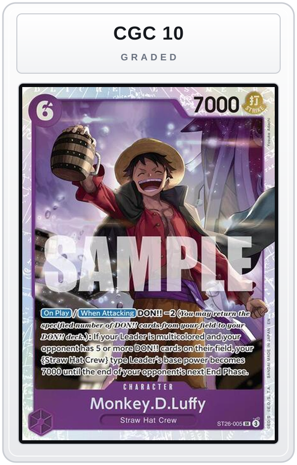 Graded - Monkey.D.Luffy (ST26-005) — CGC 10 graded overlay
