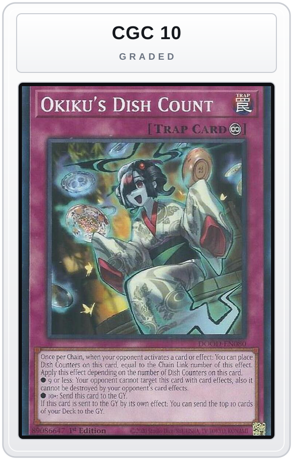 Graded - Okiku's Dish Count — CGC 10 graded overlay