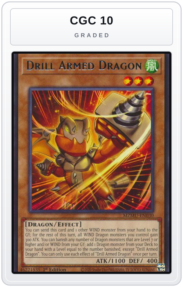 Graded - Drill Armed Dragon — CGC 10 graded overlay