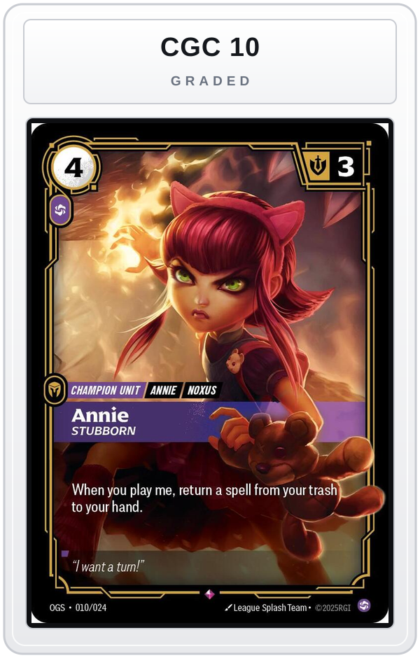 Graded - Annie, Stubborn — CGC 10 graded overlay