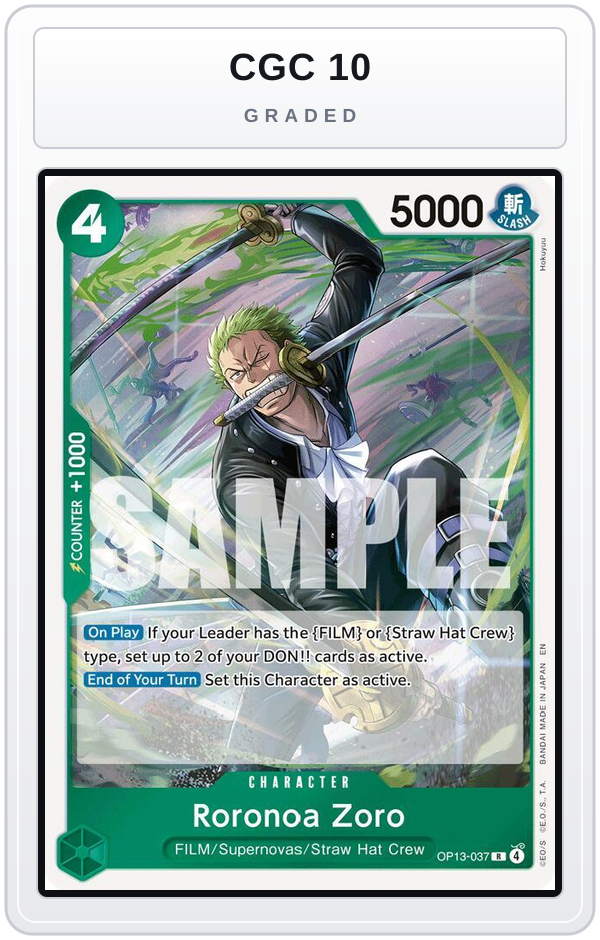 Graded - Roronoa Zoro — CGC 10 graded overlay