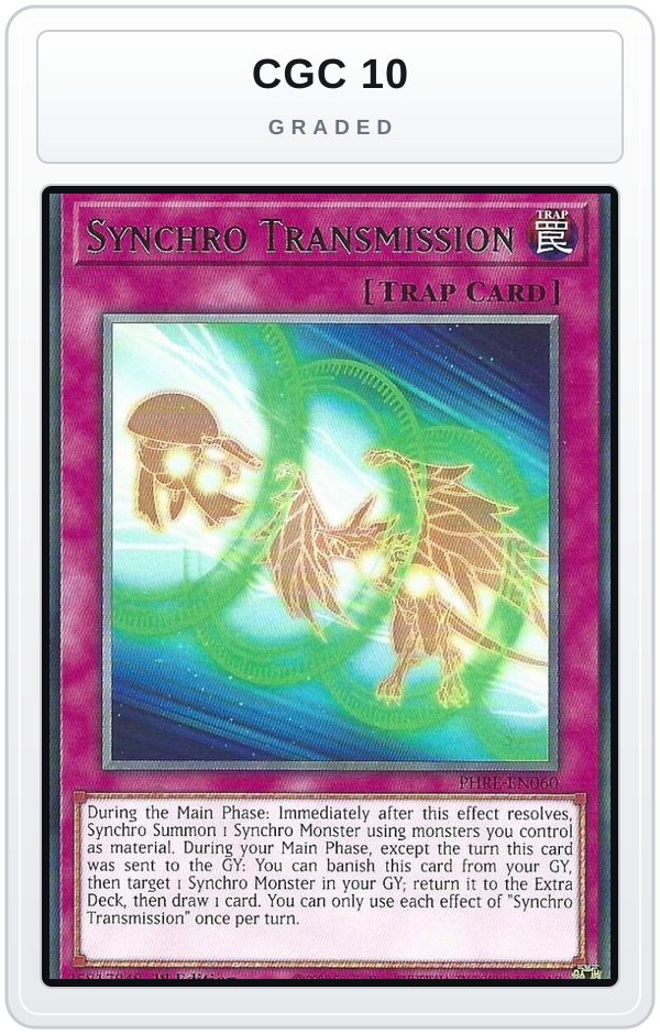 Graded - Synchro Transmission — CGC 10 graded overlay
