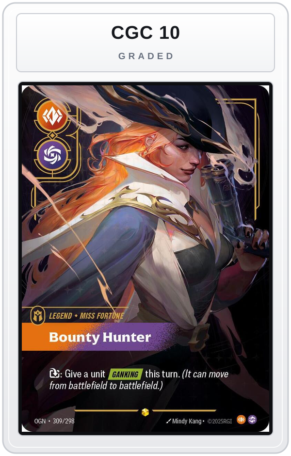 Graded - Miss Fortune, Bounty Hunter (Overnumbered) — CGC 10 graded overlay