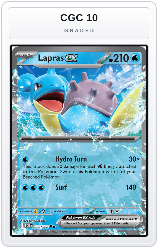 Graded - Lapras ex — CGC 10 graded overlay