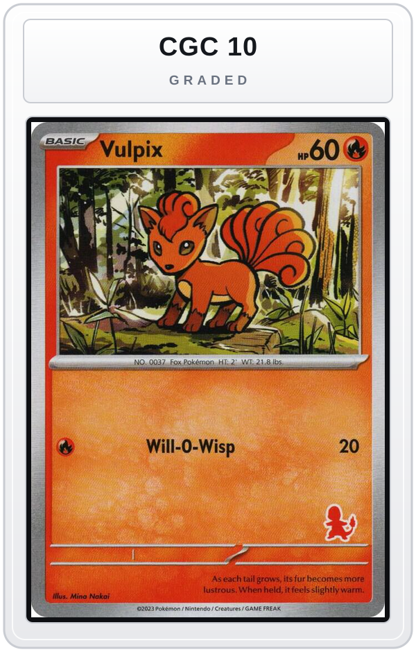Graded - Vulpix — CGC 10 graded overlay
