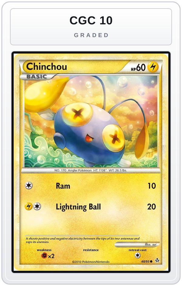 Graded - Chinchou — CGC 10 graded overlay