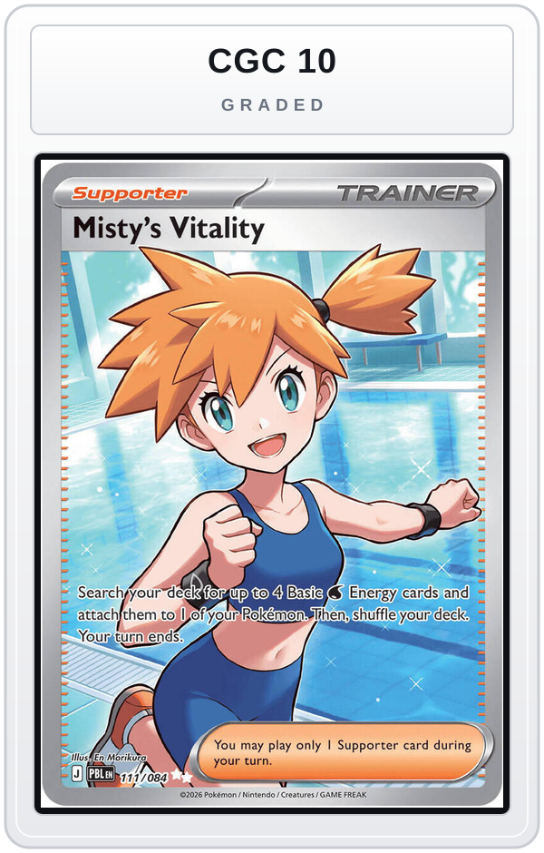 Graded - Misty's Vitality - 111/084 — CGC 10 graded overlay