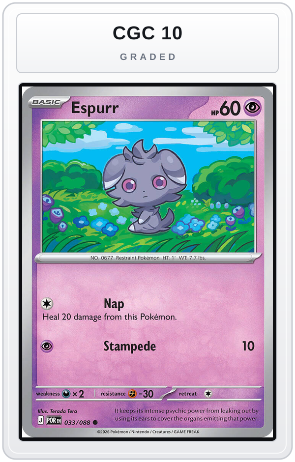 Graded - Espurr - 033/088 — CGC 10 graded overlay