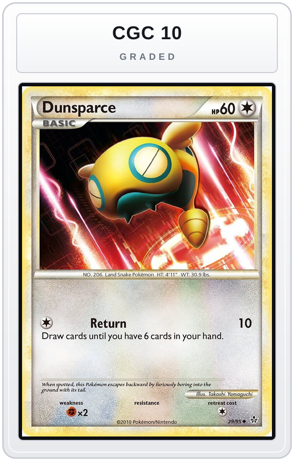 Graded - Dunsparce — CGC 10 graded overlay