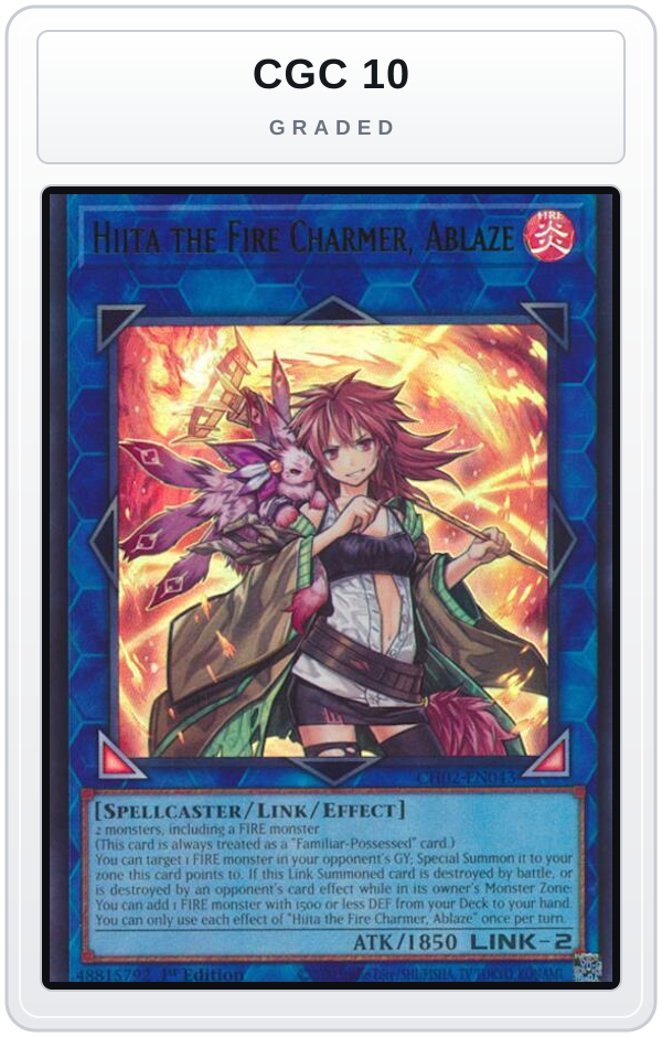 Graded - Hiita the Fire Charmer, Ablaze — CGC 10 graded overlay