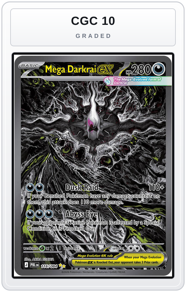 Graded - Mega Darkrai ex - 116/084 — CGC 10 graded overlay