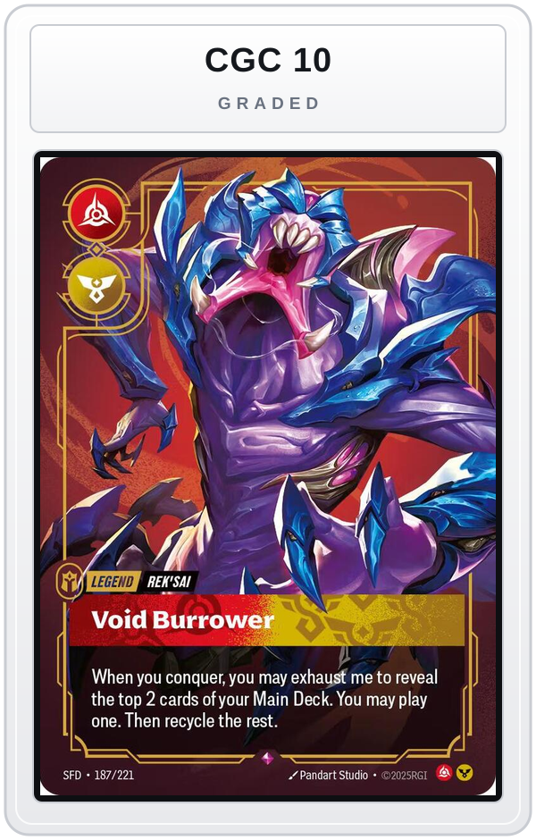 Graded - Rek'sai - Void Burrower — CGC 10 graded overlay