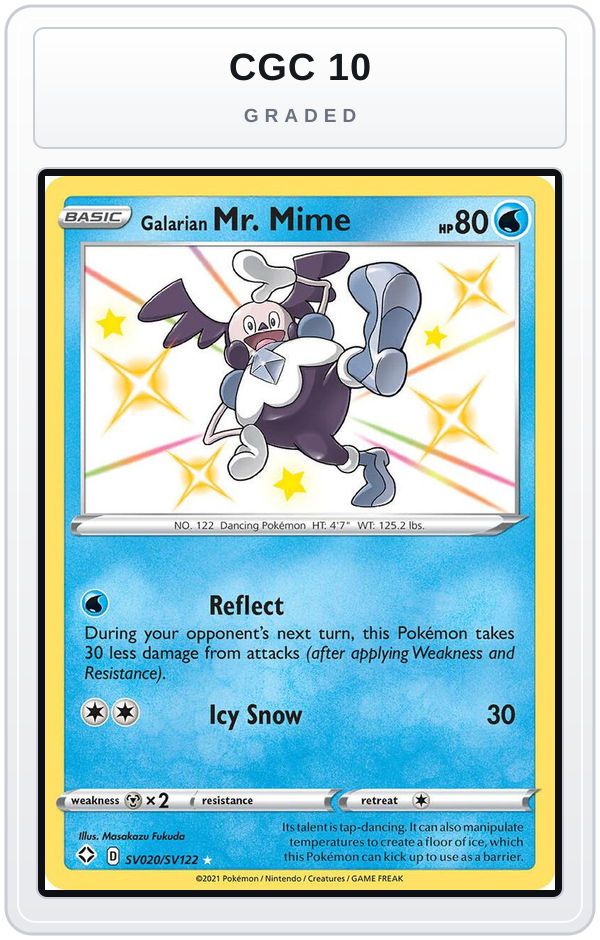 Graded - Galarian Mr. Mime — CGC 10 graded overlay