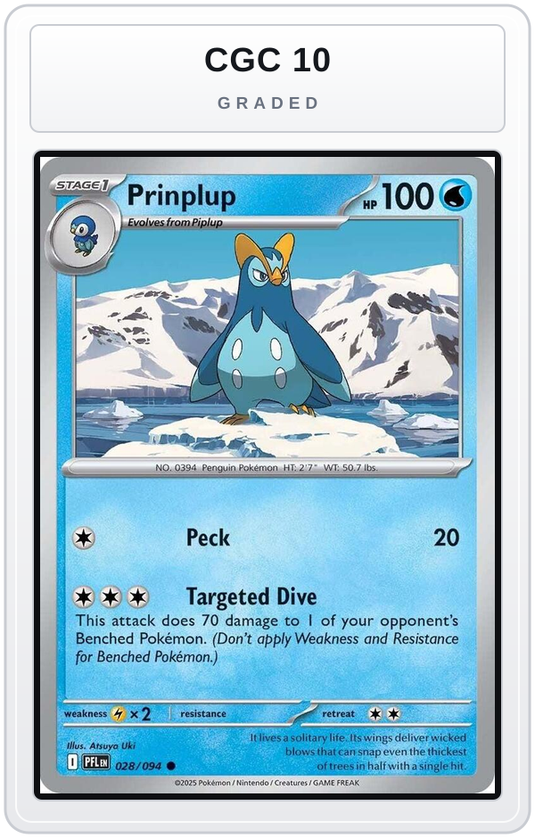 Graded - Prinplup — CGC 10 graded overlay