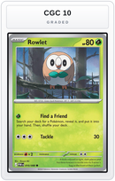 Graded - Rowlet - 010/088 — CGC 10 graded overlay