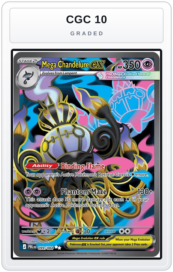 Graded - Mega Chandelure ex - 099/084 — CGC 10 graded overlay