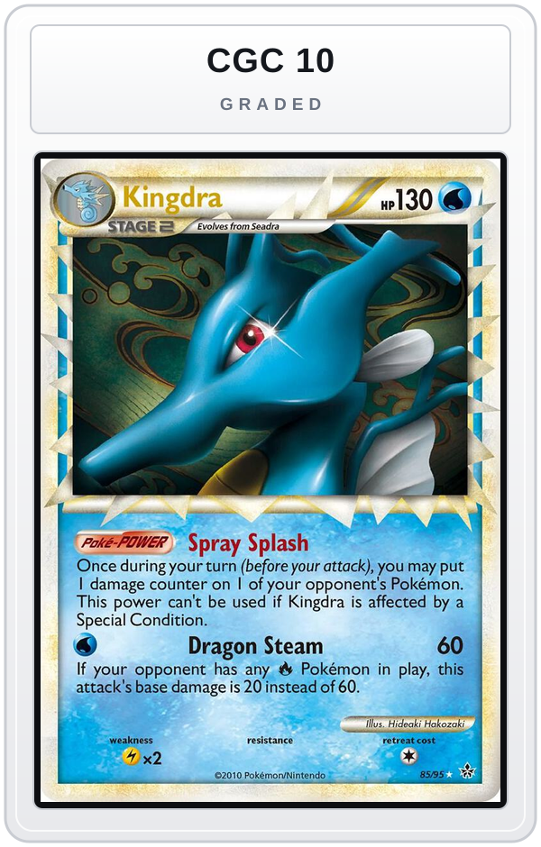 Graded - Kingdra (Prime) — CGC 10 graded overlay
