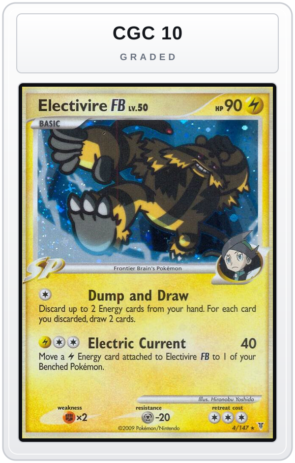 Graded - Electivire FB — CGC 10 graded overlay