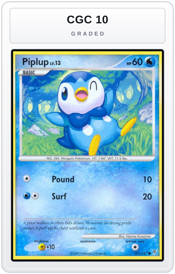Graded - Piplup — CGC 10 graded overlay