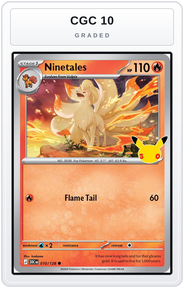 Graded - Ninetales — CGC 10 graded overlay