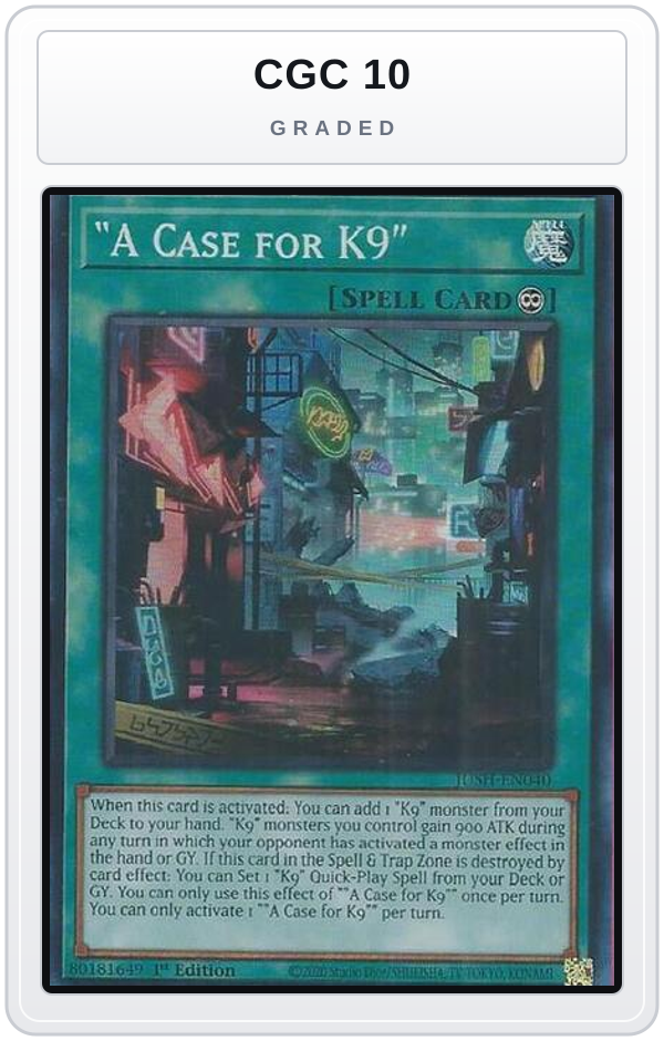 Graded - "A Case for K9" — CGC 10 graded overlay