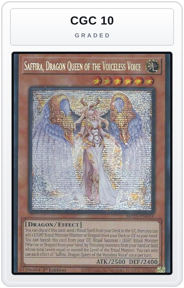 Graded - Saffira, Dragon Queen of the Voiceless Voice — CGC 10 graded overlay