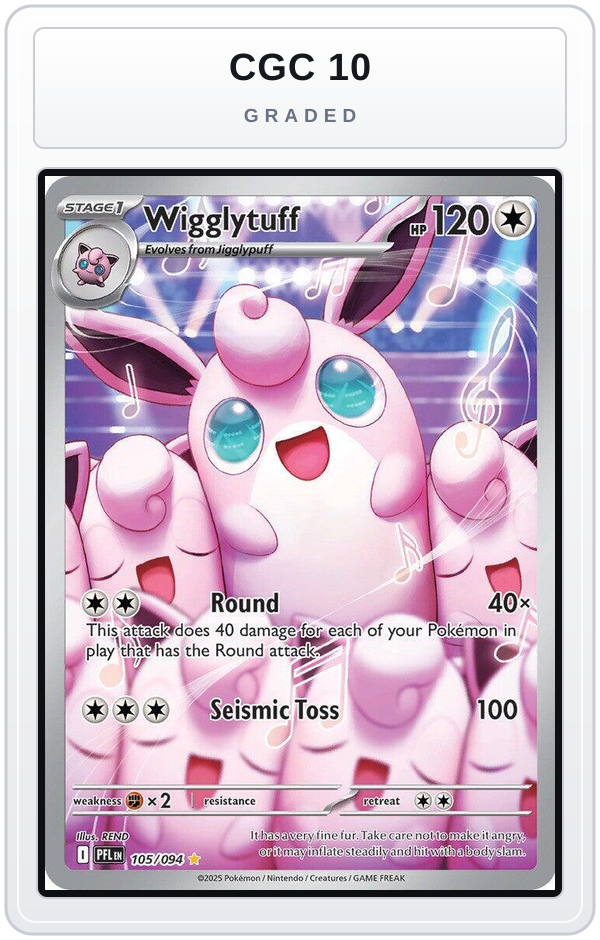 Graded - Wigglytuff - 105/094 — CGC 10 graded overlay