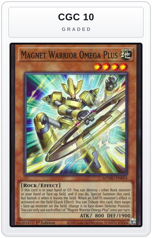 Graded - Magnet Warrior Omega Plus — CGC 10 graded overlay