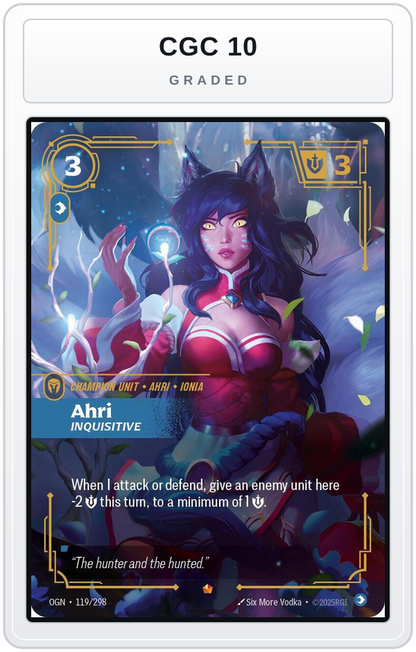 Graded - Ahri - Inquisitive — CGC 10 graded overlay