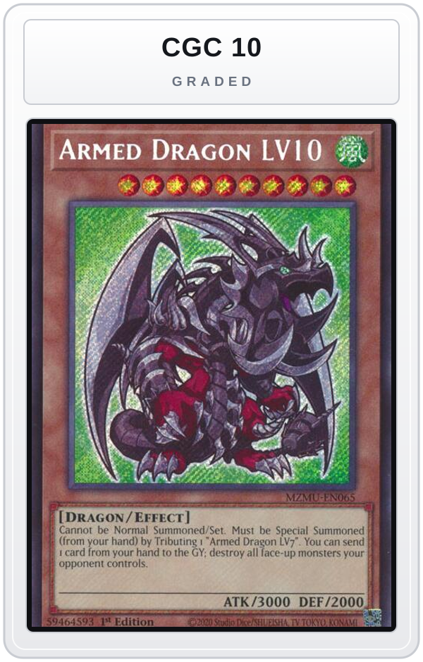 Graded - Armed Dragon LV10 — CGC 10 graded overlay