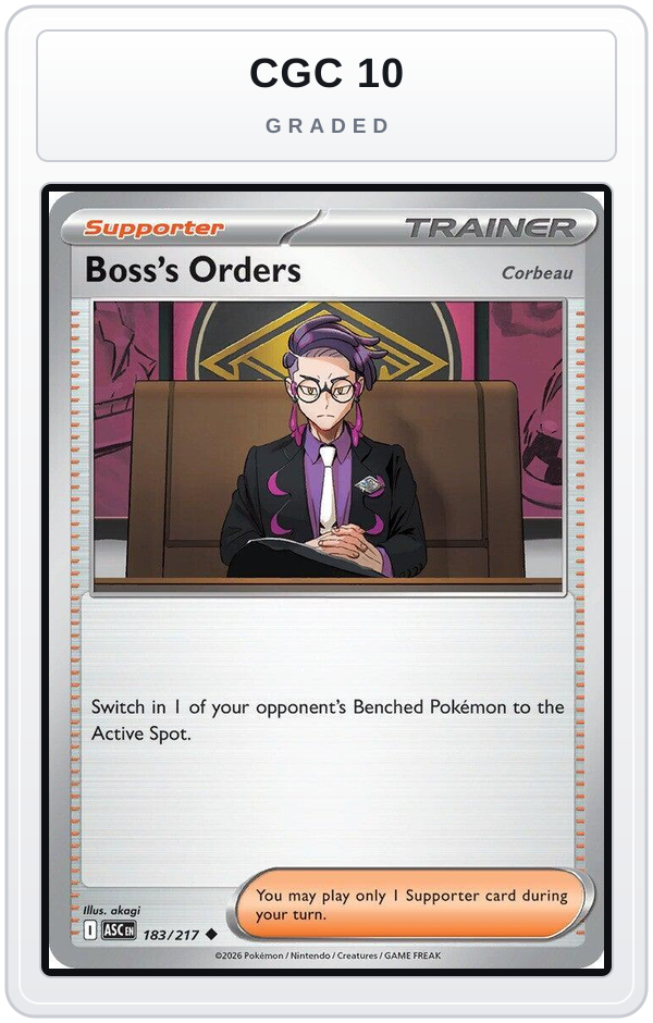 Graded - Boss's Orders [Corbeau] - 183/217 — CGC 10 graded overlay