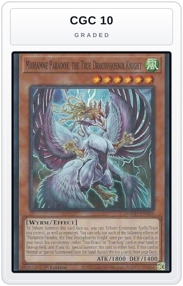 Graded - Mariamne Paradox, the True Dracophoenix Knight — CGC 10 graded overlay