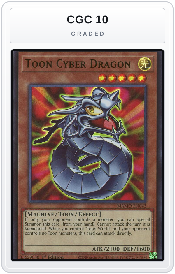 Graded - Toon Cyber Dragon — CGC 10 graded overlay