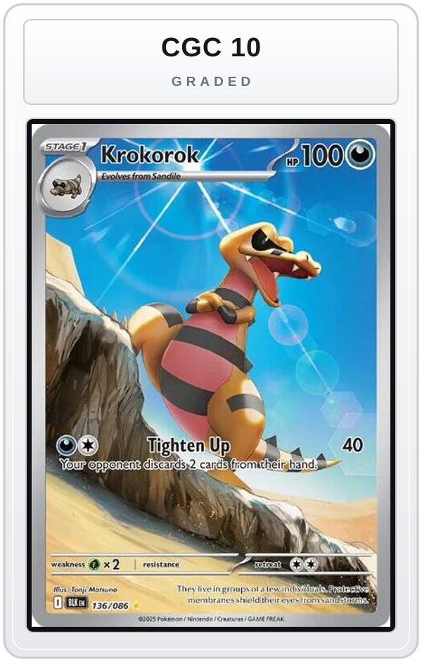 Graded - Krokorok - 136/086 — CGC 10 graded overlay