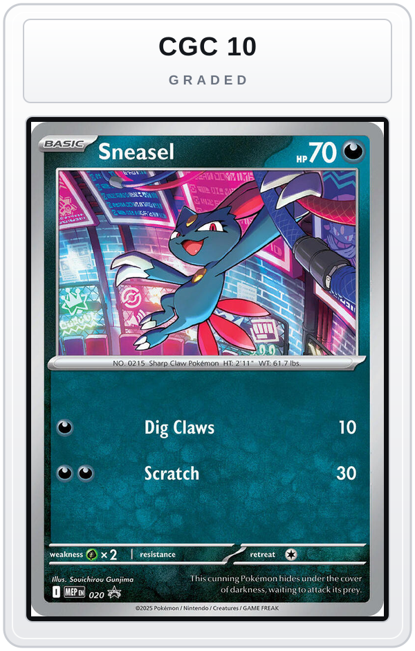 Graded - Sneasel (Cosmos Holo) — CGC 10 graded overlay